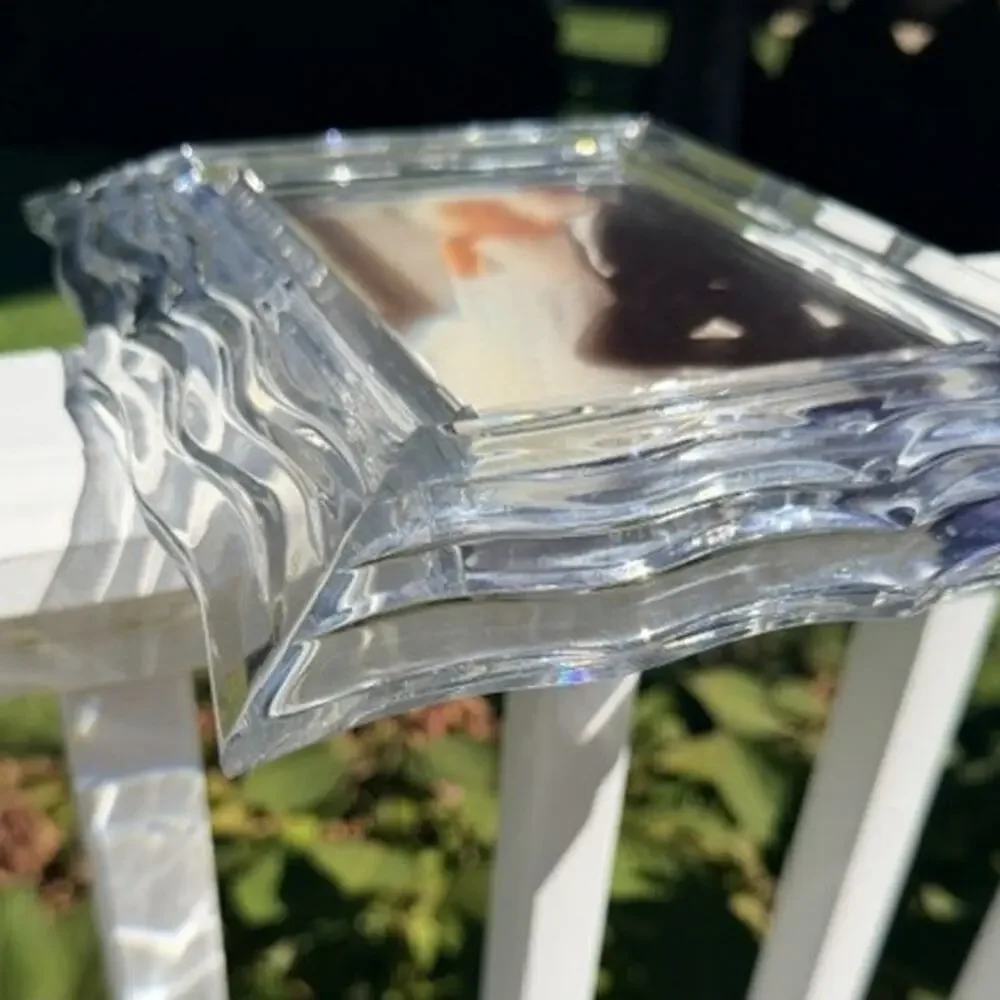 Vintage Mikasa Crystal 5x7 Wave Ripple Heavy Picture Frame